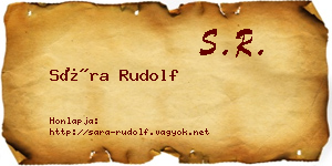 Sára Rudolf névjegykártya